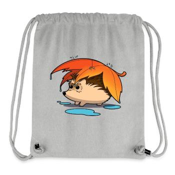 Igel unter Laubschirm - Stanley/Stella recycelter Gym Bag - Grau meliert - Vorne