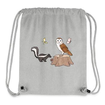 Skunk und Eule.png - Stanley/Stella recycelter Gym Bag - Grau meliert - Vorne