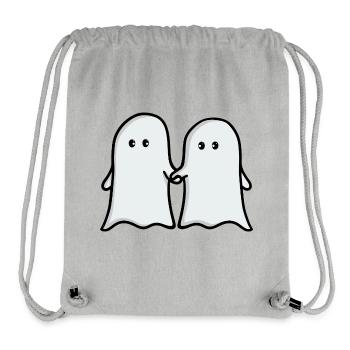 Cute Ghost Duo Illustration - Stanley/Stella Recycled Gym Bag - heather grey - Front