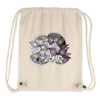 Peacock Feather Doodle Pattern - Stanley/Stella Recycled Gym Bag - natural - Front