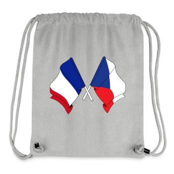 Flag of France and flag of the Czech Republic - Stanley/Stella Recycled Gym Bag - heather grey - Front