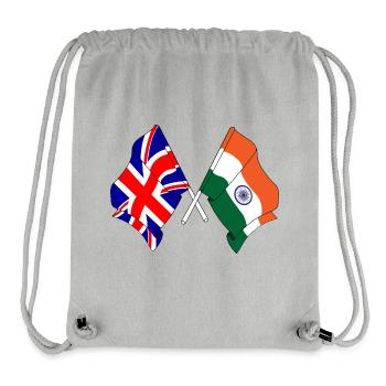 Flagge von England und Flagge Indien - Stanley/Stella recycelter Gym Bag - Grau meliert - Vorne