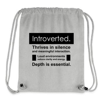 Introvert - Stanley/Stella Recycled Gym Bag - heather grey - Front