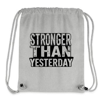 stronger than yesterday - Stanley/Stella Recycled Gym Bag - heather grey - Front