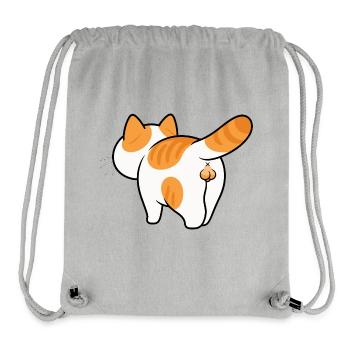 Rückenansicht Orange Katze Cartoon - Stanley/Stella recycelter Gym Bag - Grau meliert - Vorne