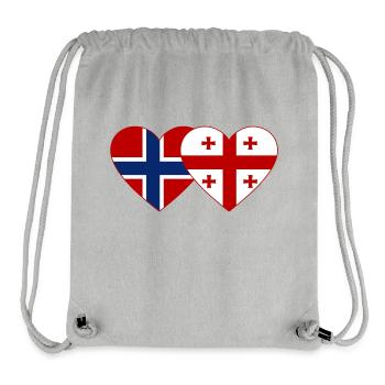 Norvège Géorgie Flag Heart - Sac à cordon recyclé Stanley/Stella - gris chiné - Devant