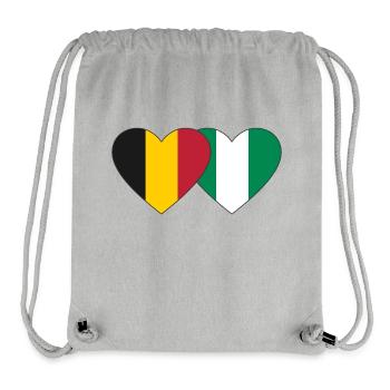 Belgium Nigeria Flag Heart - Stanley/Stella Recycled Gym Bag - heather grey - Front