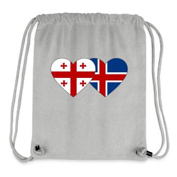 Géorgie Islande Flag Heart - Sac à cordon recyclé Stanley/Stella - gris chiné - Devant