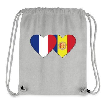 France Andorra Flag Heart - Stanley/Stella Recycled Gym Bag - heather grey - Front