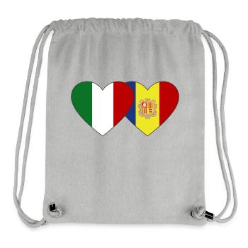 Italy Andorra flag heart - Stanley/Stella Recycled Gym Bag - heather grey - Front