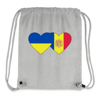 Ukraine Andorra Flag Heart - Stanley/Stella Recycled Gym Bag - heather grey - Front