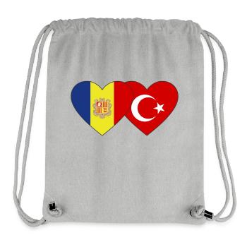 Andorra Turkey Flag Heart - Stanley/Stella Recycled Gym Bag - heather grey - Front