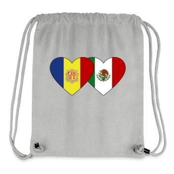 Andorra Mexico Flag Heart - Stanley/Stella Recycled Gym Bag - heather grey - Front