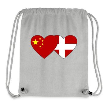 China Denmark Heart Flag - Stanley/Stella Recycled Gym Bag - heather grey - Front