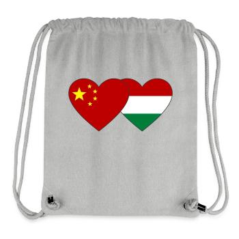 China Hungary Heart Flag - Stanley/Stella Recycled Gym Bag - heather grey - Front