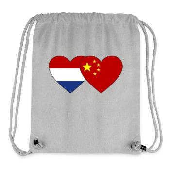 Drapeau du cœur de la Hollande Chine - Sac à cordon recyclé Stanley/Stella - gris chiné - Devant