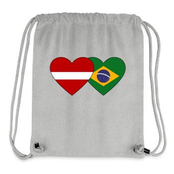 Latvia Brazil Flag Heart - Stanley/Stella Recycled Gym Bag - heather grey - Front