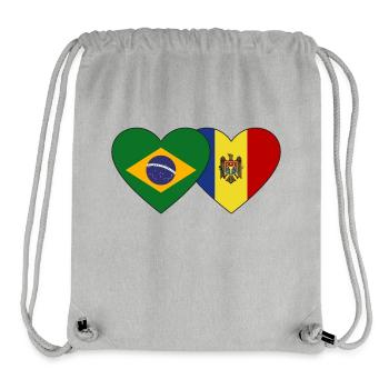 Brazil Andorra Flag Heart - Stanley/Stella Recycled Gym Bag - heather grey - Front