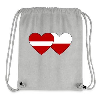 Latvia Poland Flag Heart - Stanley/Stella Recycled Gym Bag - heather grey - Front