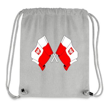 Deux drapeaux Pologne - Sac à cordon recyclé Stanley/Stella - gris chiné - Devant
