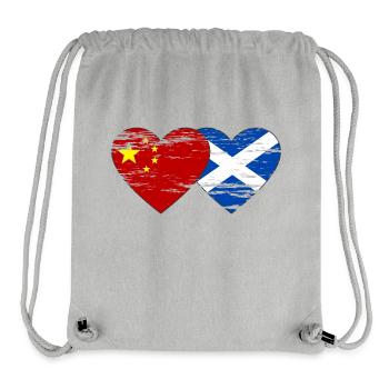 Ecosse Chine drapeau coeur utilisé - Sac à cordon recyclé Stanley/Stella - gris chiné - Devant