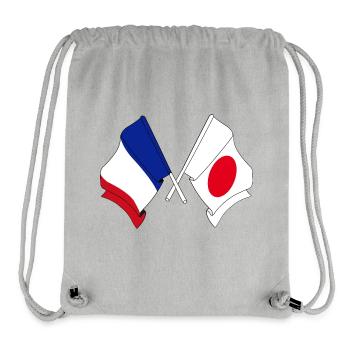 Flagge Frankreichs und Flagge Japans - Stanley/Stella recycelter Gym Bag - Grau meliert - Vorne