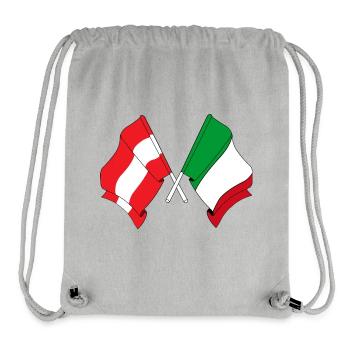 Drapeau Autriche, drapeau Italie - Sac à cordon recyclé Stanley/Stella - gris chiné - Devant