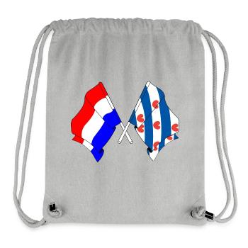 Drapeau des Pays-Bas, Frise croisé - Sac à cordon recyclé Stanley/Stella - gris chiné - Devant