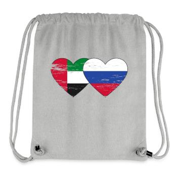 Vereinigte Arabische Emirate Russland Herz - Stanley/Stella recycelter Gym Bag - Grau meliert - Vorne