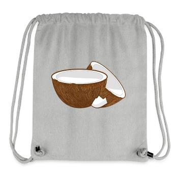 Coconut Halves – Tropical Fruit Motif - Stanley/Stella Recycled Gym Bag - heather grey - Front
