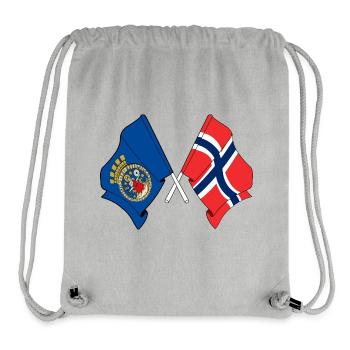 Zwei Flaggen gekreuzt von Oslo und Flagge Norwegen - Stanley/Stella recycelter Gym Bag - Grau meliert - Vorne