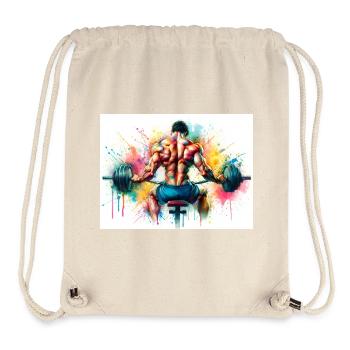 Langhantel Kniebeuge Gewichtheber - Stanley/Stella recycelter Gym Bag - Naturweiß - Vorne