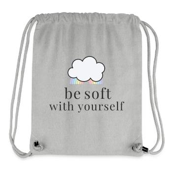 Be Soft With Yourself Wolke mit Pastell Regenbogen - Stanley/Stella recycelter Gym Bag - Grau meliert - Vorne
