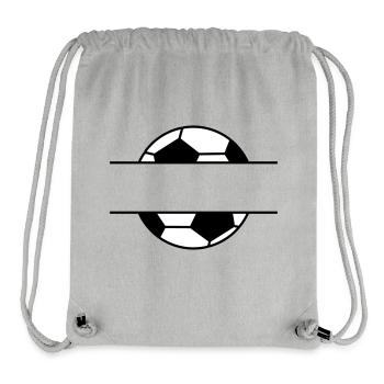 Fußball Namensschild mit Wunschname - Stanley/Stella recycelter Gym Bag - Grau meliert - Vorne