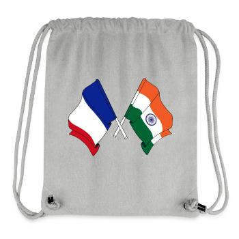 Flag of France and flag India - Stanley/Stella Recycled Gym Bag - heather grey - Front