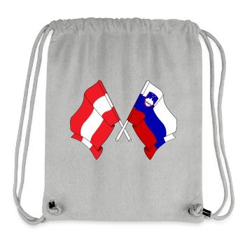 Drapeau de l’Autriche et drapeau de la Slovénie - Sac à cordon recyclé Stanley/Stella - gris chiné - Devant