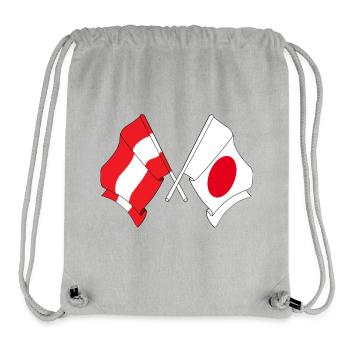 Drapeau de l'Autriche, drapeau du Japon - Sac à cordon recyclé Stanley/Stella - gris chiné - Devant