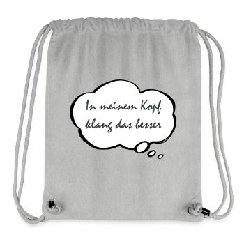 Ça sonnait mieux dans ma tête - Sac à cordon recyclé Stanley/Stella - gris chiné - Devant