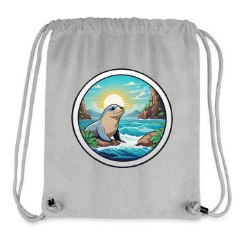 Small seal on the coast - Stanley/Stella Recycled Gym Bag - heather grey - Front