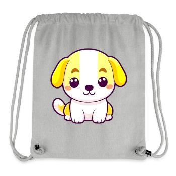 Niedliches Welpen-Liebesherz-Augen-entzückendes Hunde-T-Shirt - Stanley/Stella recycelter Gym Bag - Grau meliert - Vorne