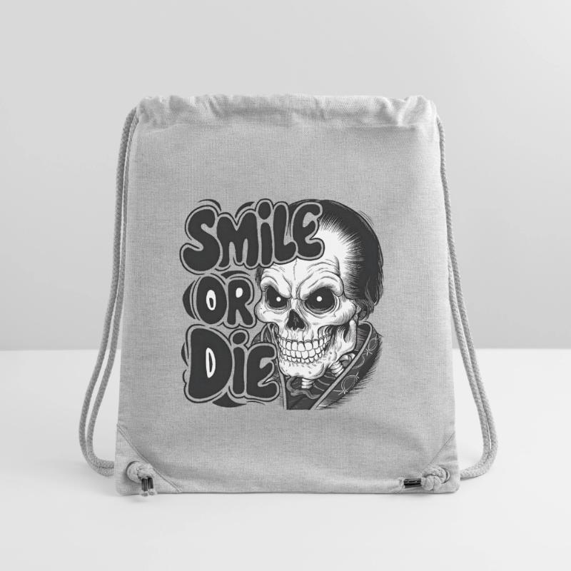 Vampirskelett mit Text Lächeln oder Sterben Stanley/Stella recycelter Gym Bag