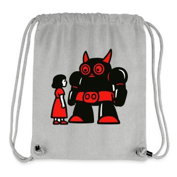 Mädchen und Roboter - Stanley/Stella recycelter Gym Bag - Grau meliert - Vorne