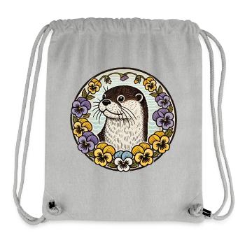 Otter im Floral Circle - Stanley/Stella recycelter Gym Bag - Grau meliert - Vorne