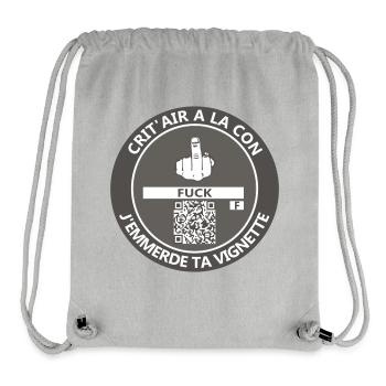 Blöder Crit'air-Aufkleber - Stanley/Stella recycelter Gym Bag - Grau meliert - Vorne