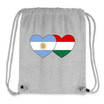 Argentinien Ungarn Flagge Herz - Stanley/Stella recycelter Gym Bag - Grau meliert - Vorne