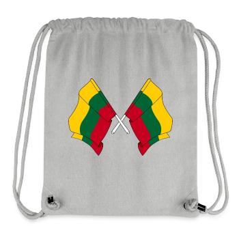 Zwei litauische Flaggen gekreuzt - Stanley/Stella recycelter Gym Bag - Grau meliert - Vorne