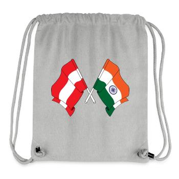 Drapeau Autriche, Drapeau Inde - Sac à cordon recyclé Stanley/Stella - gris chiné - Devant
