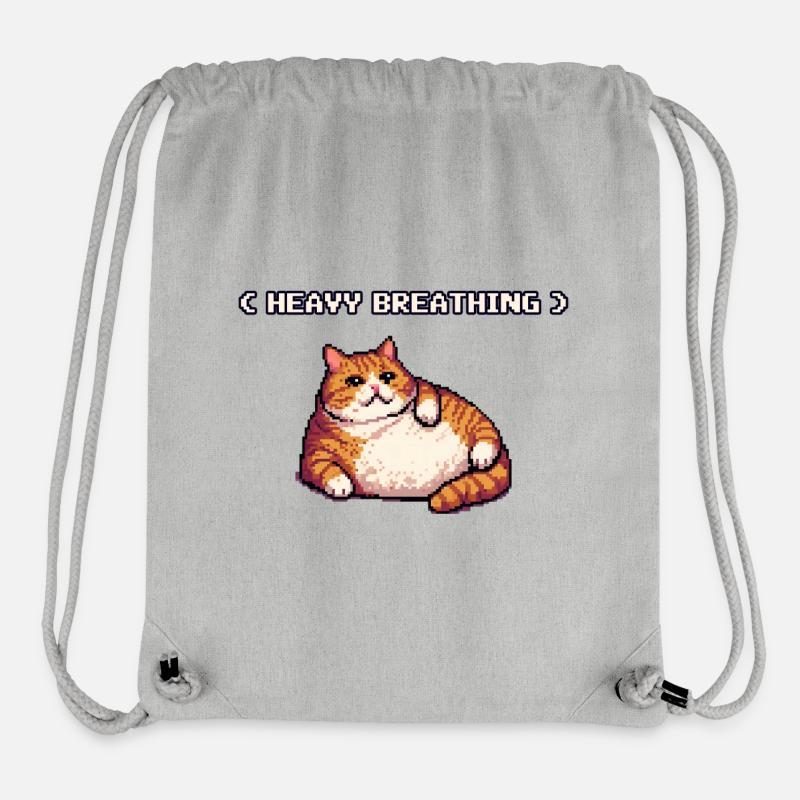 Chonky Pixel Cat Heavy Breathing - Stanley/Stella Recycled Gym Bag - heather grey