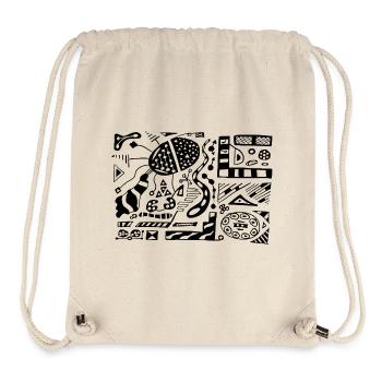 Abstract Doodle - Stanley/Stella recycelter Gym Bag - Naturweiß - Vorne