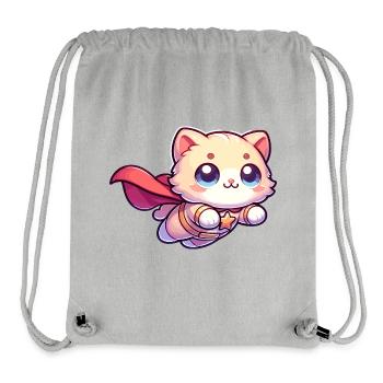 Superhero Cat Kitten Hero Kitty - Stanley/Stella Recycled Gym Bag - heather grey - Front